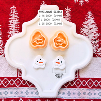 Melted Snowman Clay Cutter Mirror Set – 0.75, 1, 1.25 Inch Christmas Polymer Clay Tools