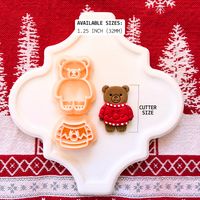 Christmas Sweater Bear Clay Cutter – 1.25 Inch Polymer Clay Tool