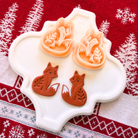 Nordic Fox Clay Cutter Mirror Set – 1.25 Inch Christmas Polymer Clay Tools