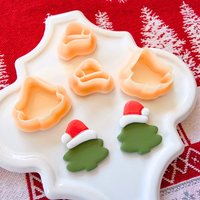 Santa Hat Christmas Tree Clay Cutter Mirror Set – 1 and 1.25 Inch Polymer Clay Tools