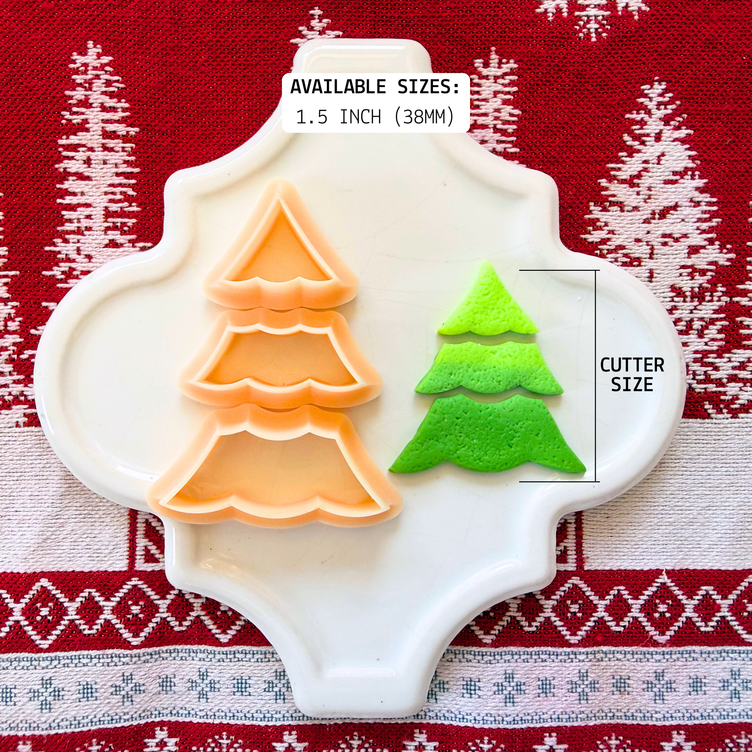 Christmas Tree Dangle Cutter Set – 3 Piece 1.5 Inch Polymer Clay Tools