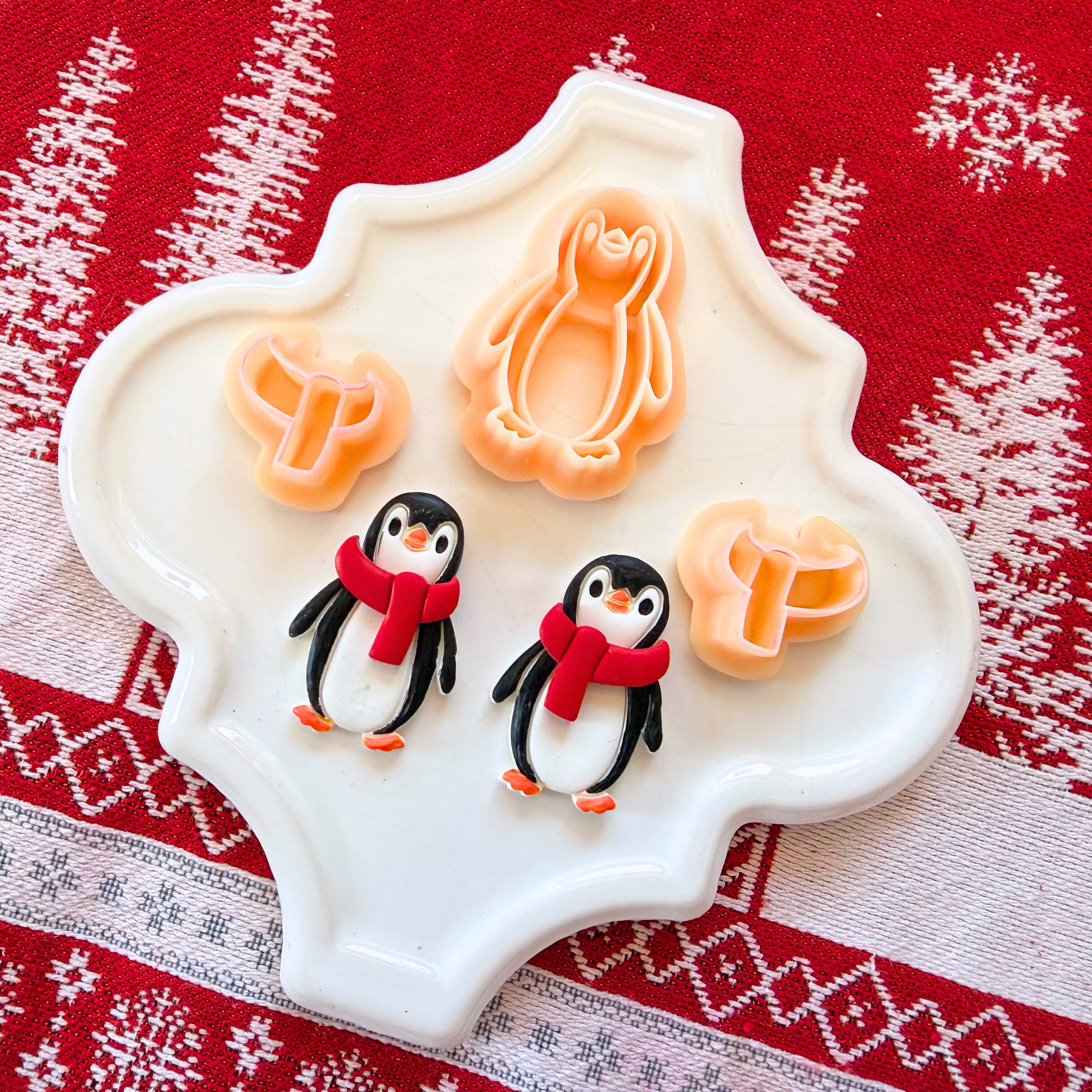 Christmas Penguin with Scarf Clay Cutter Set – 1.25 Inch Polymer Clay Tools
