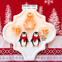 Christmas Penguin with Scarf Clay Cutter Set – 1.25 Inch Polymer Clay Tools