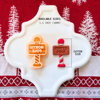 North Pole Sign Clay Cutter – 1.5 Inch Christmas Polymer Clay Tool