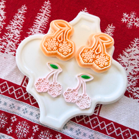 Cherry Snowflake Clay Cutter Mirror Set – 1.25 Inch Christmas Polymer Clay Tools