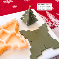 Origami Christmas Tree Clay Cutter – Polymer Clay Tool for Holiday Jewelry
