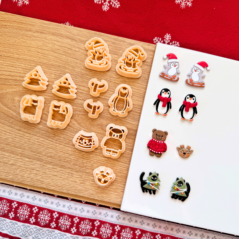 Christmas Animals Clay Cutter Collection – Penguin, Bear, Reindeer, Cat