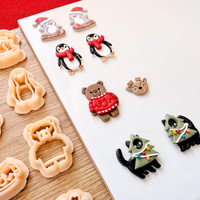 Christmas Animals Clay Cutter Collection – Penguin, Bear, Reindeer, Cat