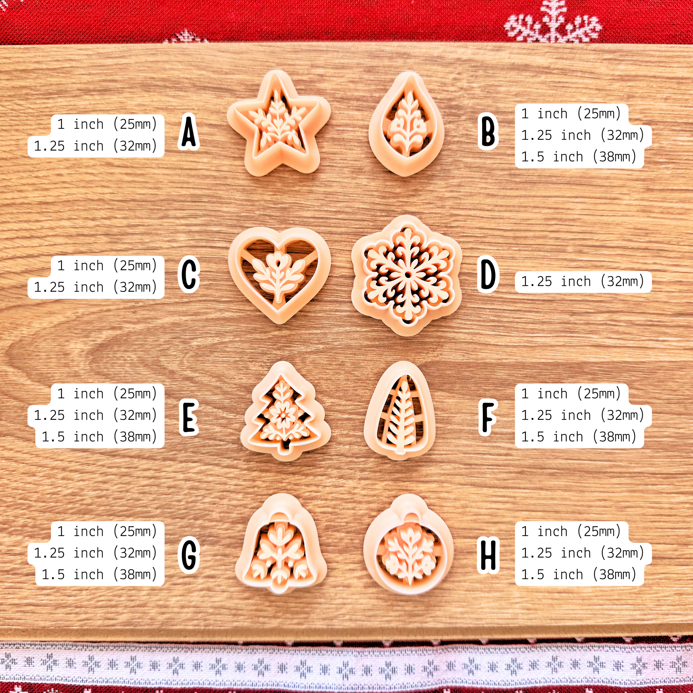 Nordic Christmas Shapes – Polymer Clay Cutters Collection