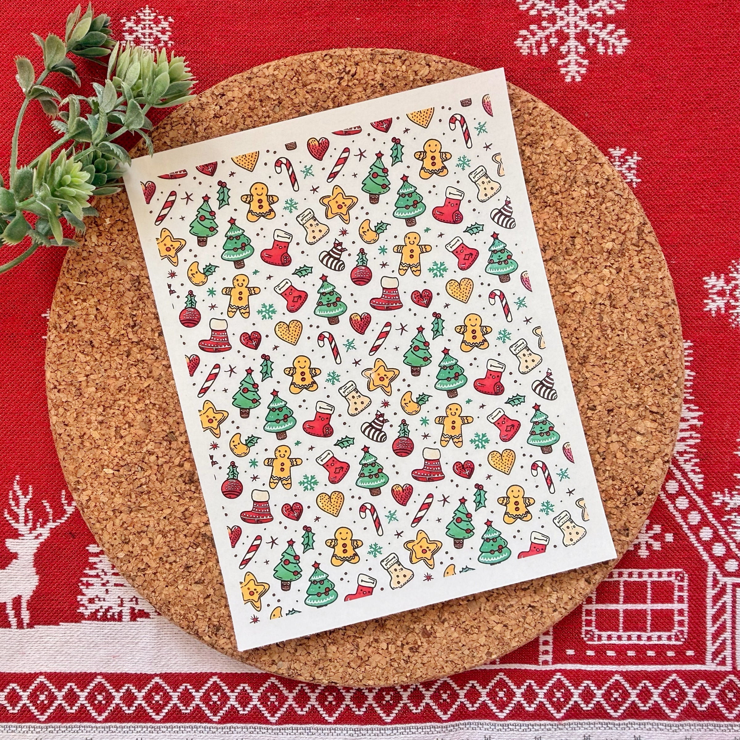 Cute Christmas Doodles Polymer Clay Transfer Sheet – Holiday Design