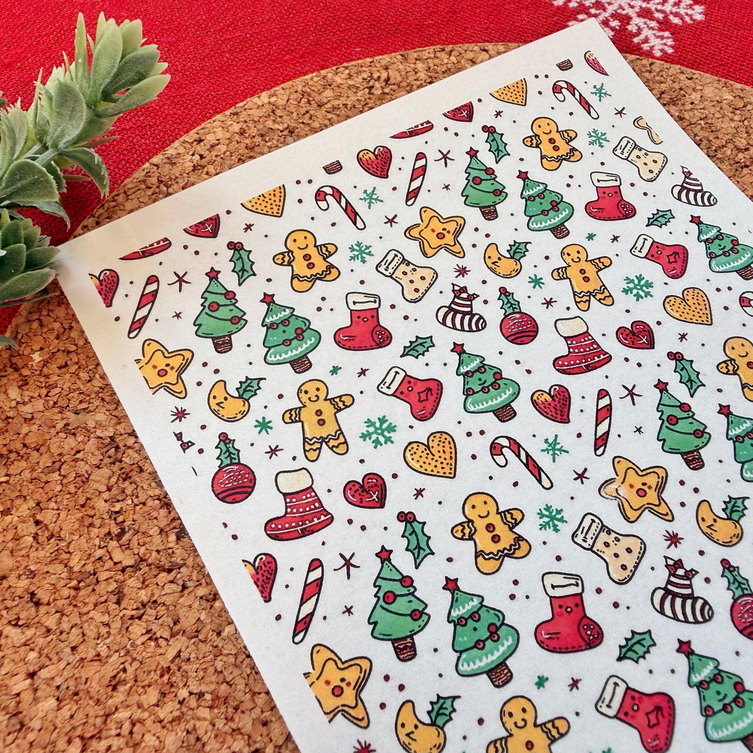 Cute Christmas Doodles Polymer Clay Transfer Sheet – Holiday Design