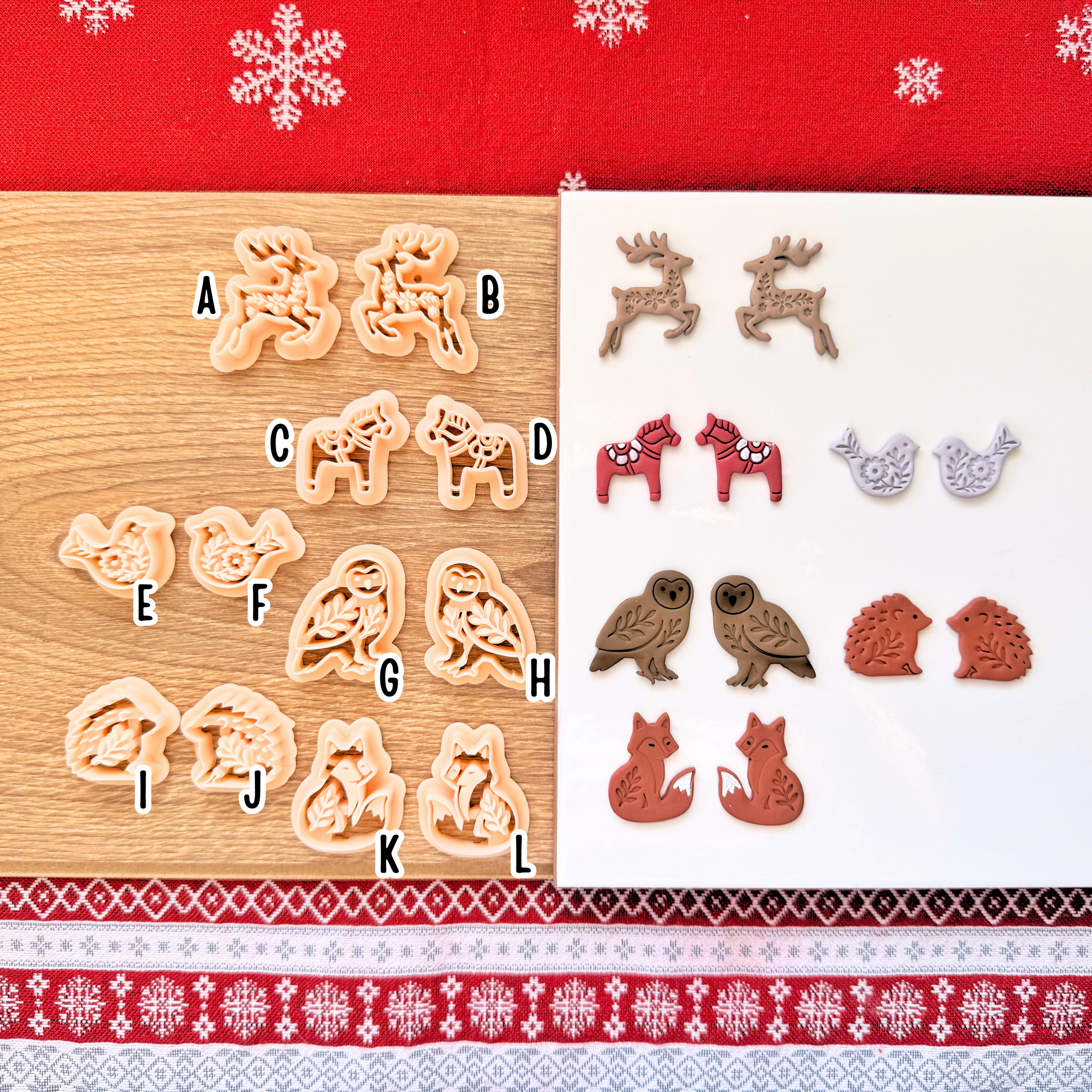 Nordic Christmas Animals – Polymer Clay Cutters Collection