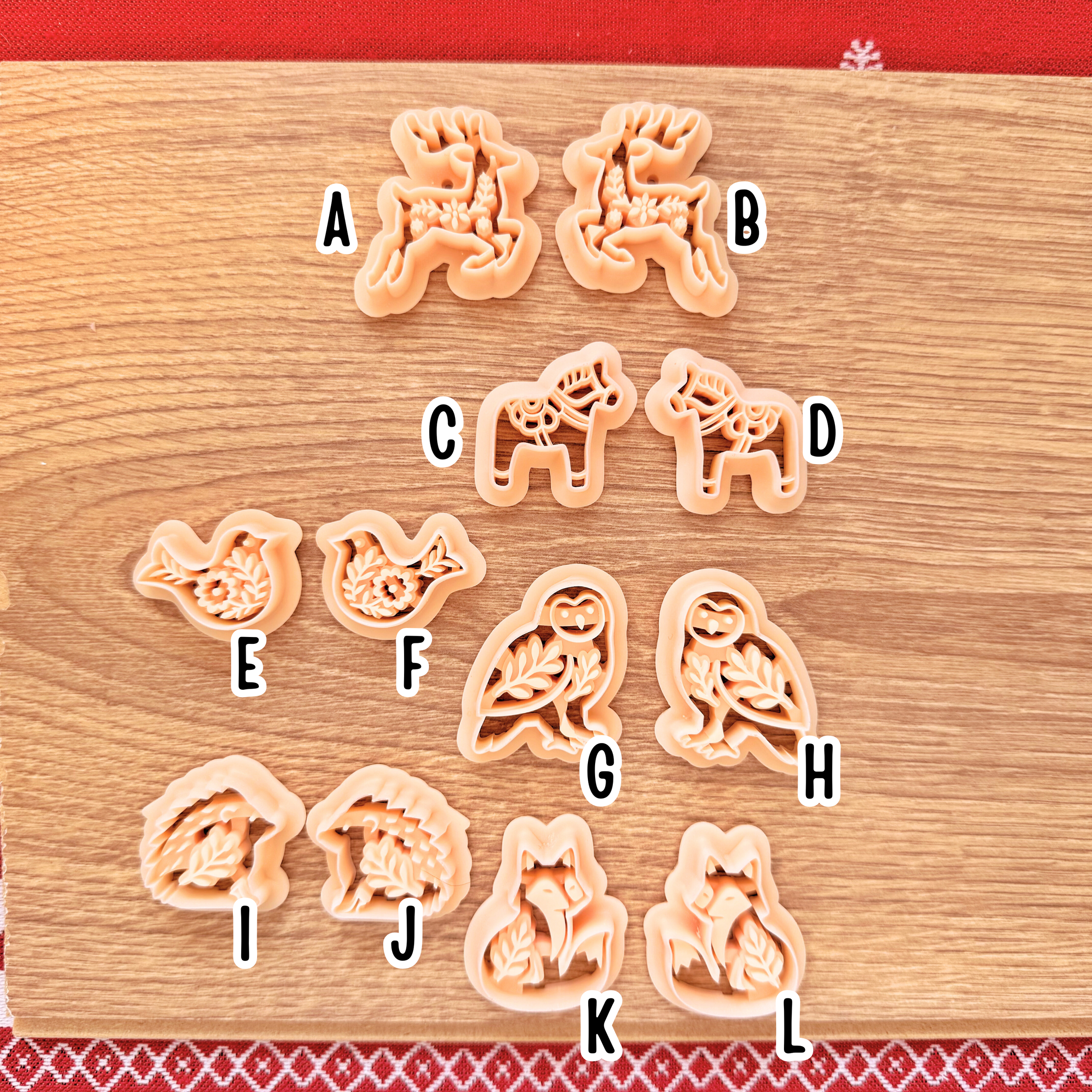 Nordic Christmas Animals – Polymer Clay Cutters Collection
