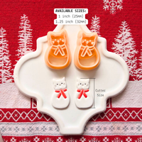 Cat Snowman Clay Cutter Mirror Set – 1 and 1.25 Inch Christmas Polymer Clay Tools