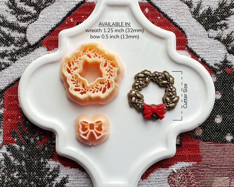 Wreath and Bow Clay Cutter Set - Christmas 2024