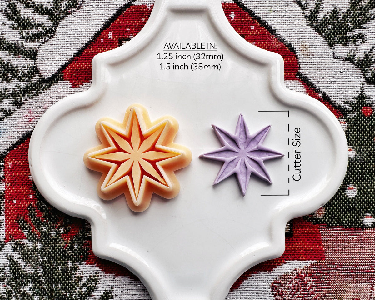 Embossing Star Snowflake Clay Cutter - Christmas 2024