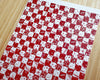 Red Holiday Patchwork and Snowflakes Polymer Clay Transfer Sheet - Christmas 2024