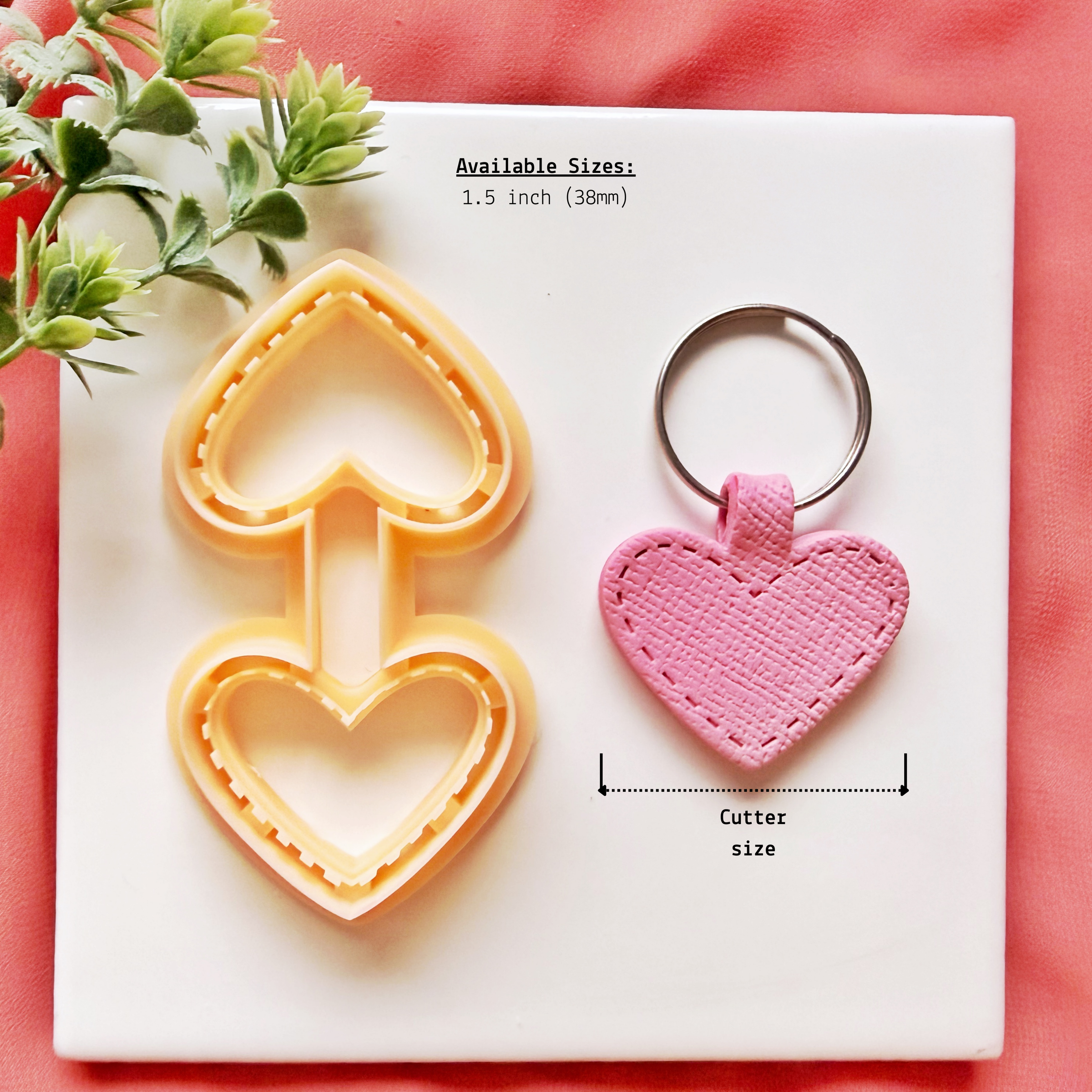 Heart Keychain Clay Cutter – Valentine Polymer Clay Cutter