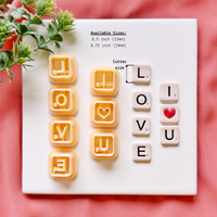 Love Letter Tile Clay Cutter Set – Valentine Message Cutters
