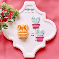 Heart Cactus Clay Cutter – Valentine Polymer Clay Cutter