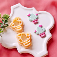 Heart Cactus Mirror Set – Valentine Polymer Clay Cutters