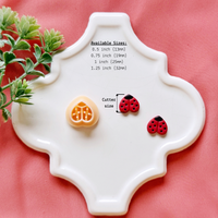 Heart Ladybug Clay Cutter – Valentine Polymer Clay Stud Cutter