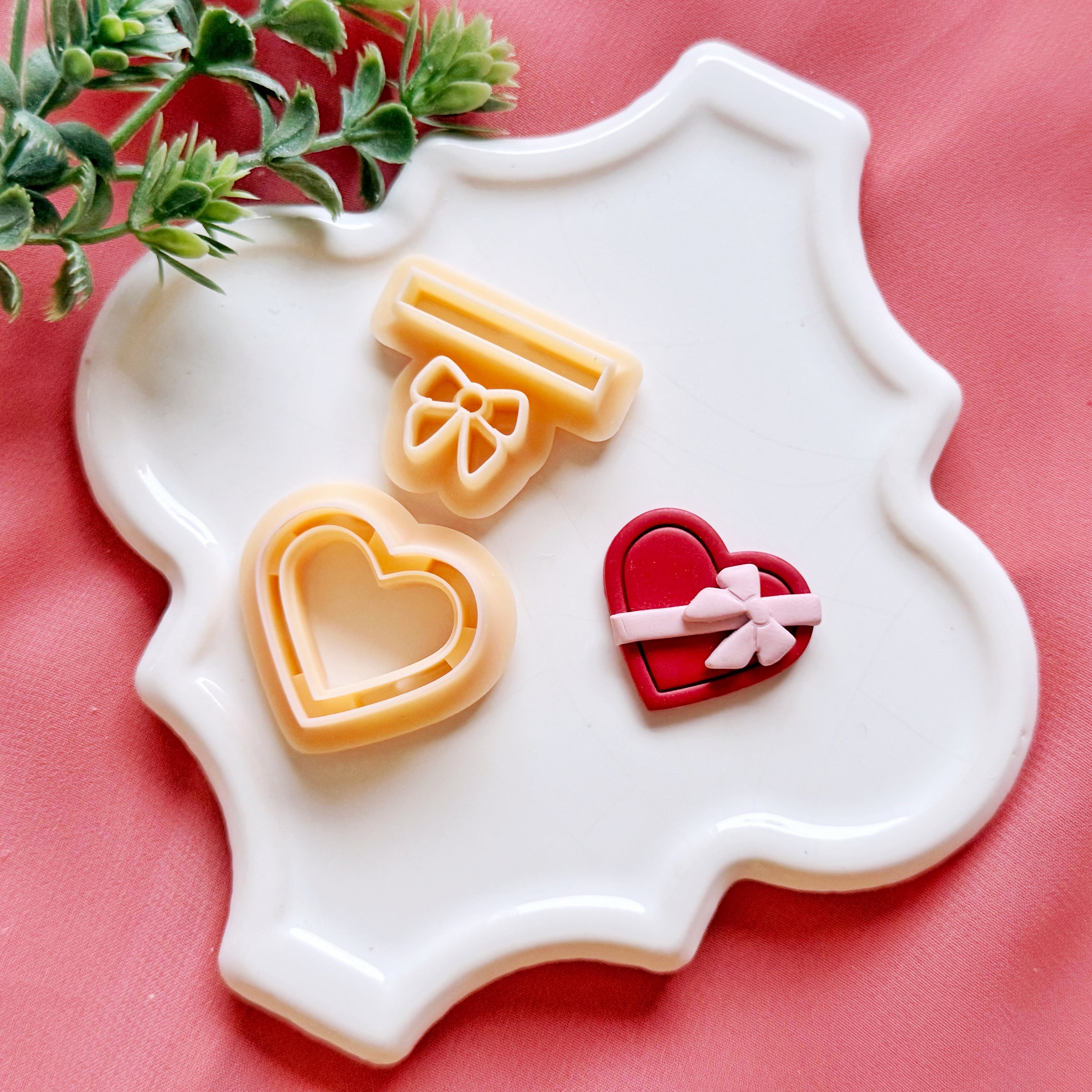 Chocolate Box Heart Clay Cutter Set – Valentine Polymer Clay Cutters