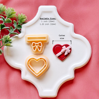 Chocolate Box Heart Clay Cutter Set – Valentine Polymer Clay Cutters