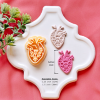 Floral Anatomical Heart Clay Cutter – Valentine Polymer Clay Cutter