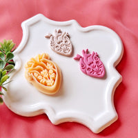 Floral Anatomical Heart Clay Cutter – Valentine Polymer Clay Cutter