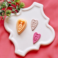 Nordic Floral Heart Clay Cutter Set – Valentine Polymer Clay Cutters