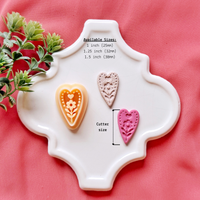 Nordic Floral Heart Clay Cutter Set – Valentine Polymer Clay Cutters