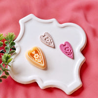 Nordic Floral Heart Clay Cutter Set – Valentine Polymer Clay Cutters