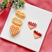 Ice Cream Heart Clay Cutter Set – Valentine Polymer Clay Cutters