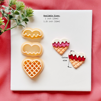 Ice Cream Heart Clay Cutter Set – Valentine Polymer Clay Cutters