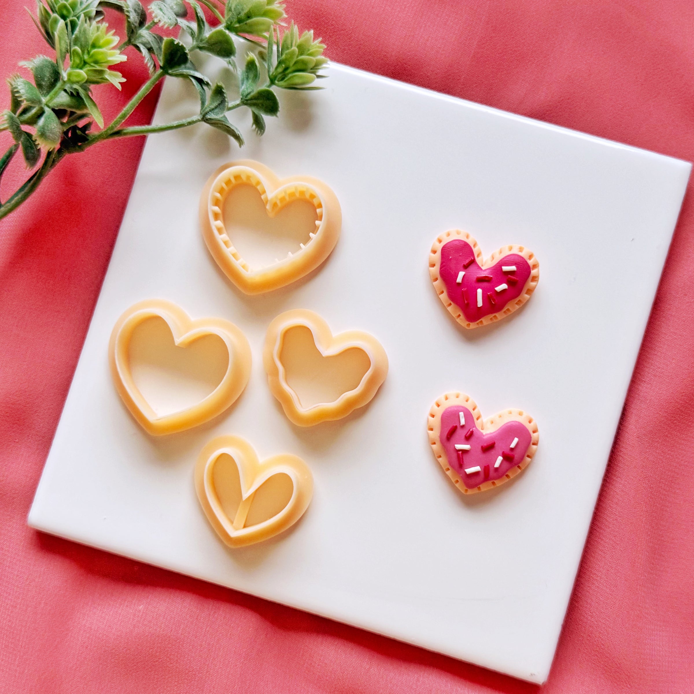 Heart Poptart Clay Cutter Set – Valentine Polymer Clay Cutters