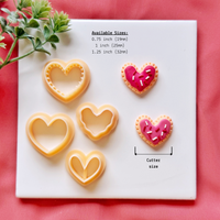 Heart Poptart Clay Cutter Set – Valentine Polymer Clay Cutters