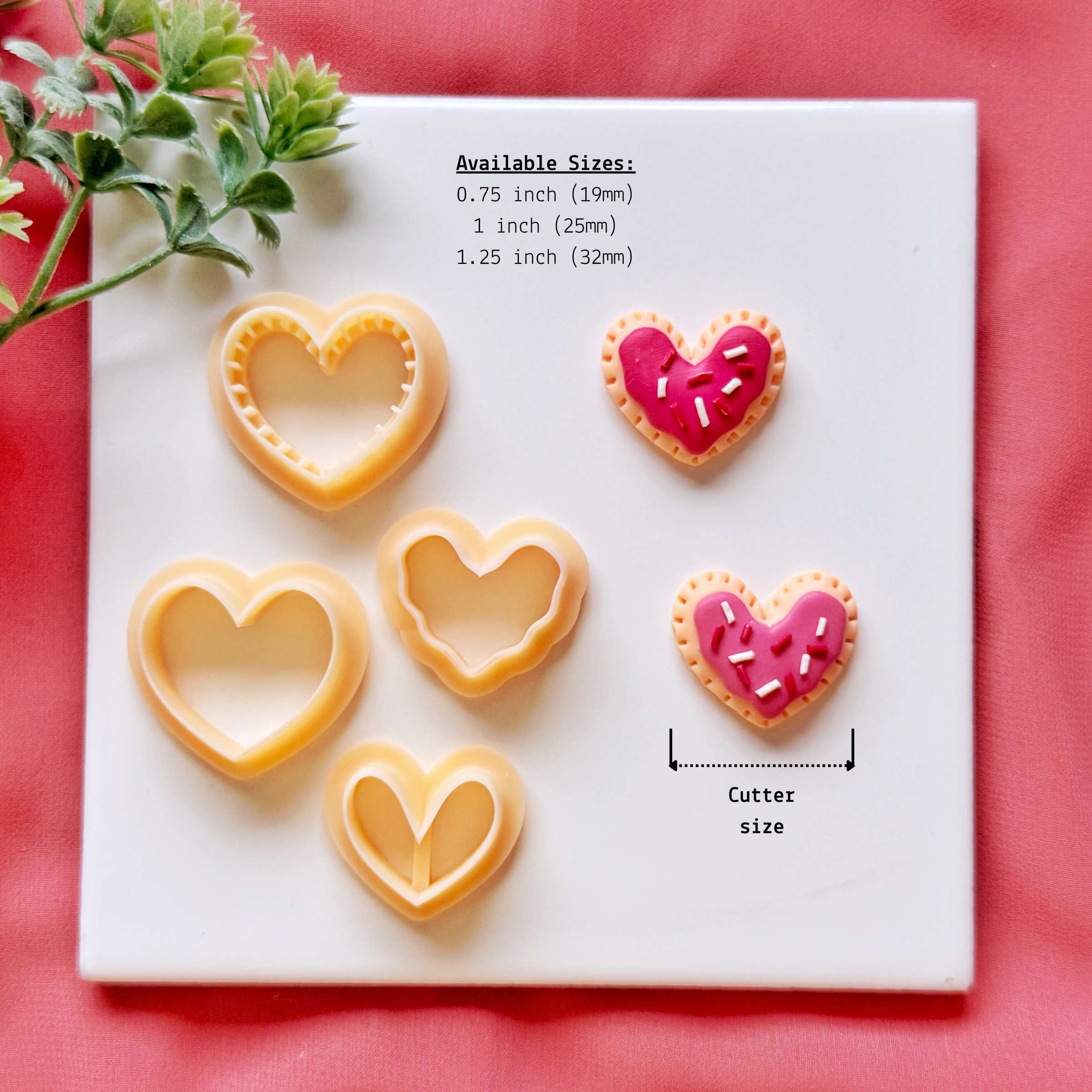 Heart Poptart Clay Cutter Set – Valentine Polymer Clay Cutters