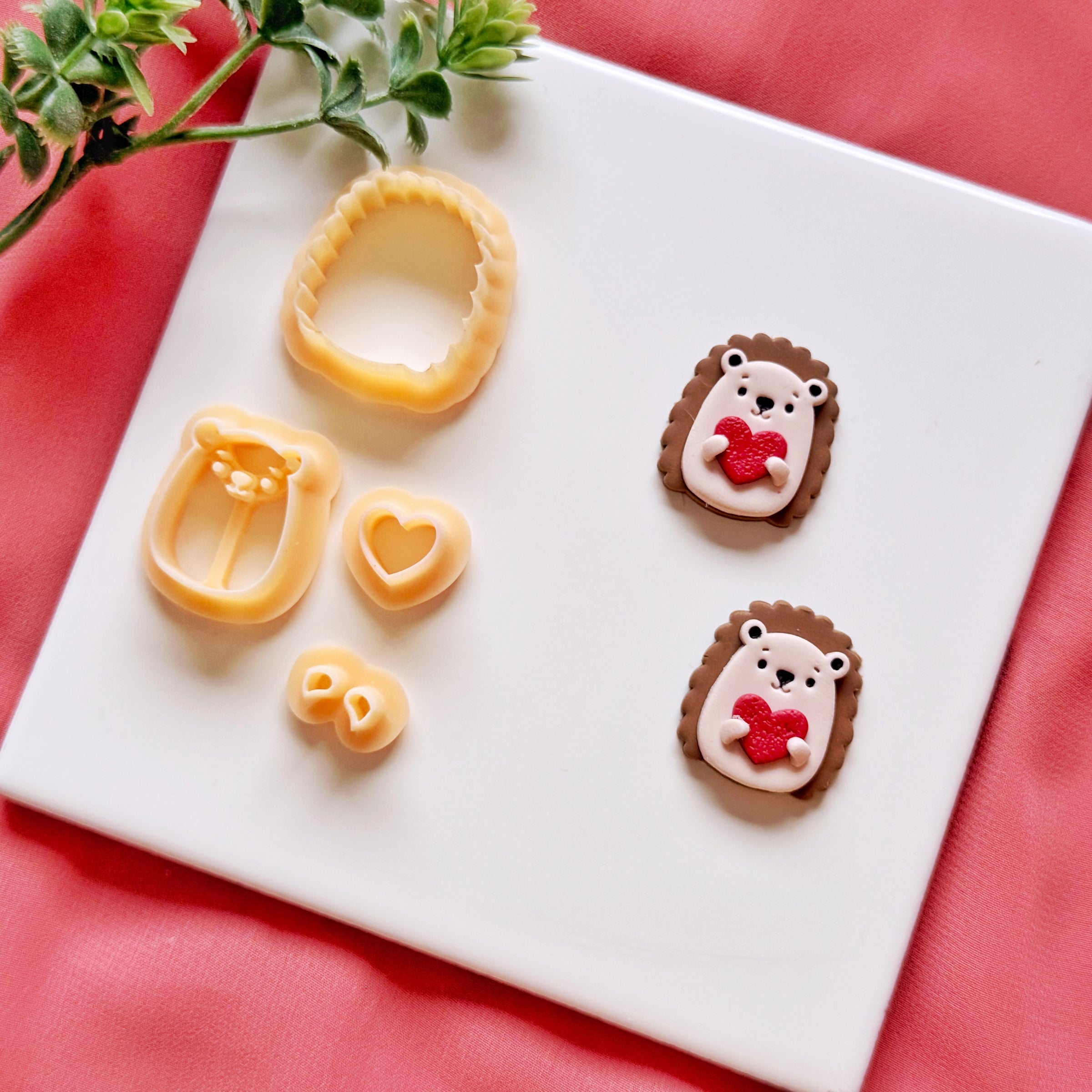 Hedgehog Heart Clay Cutter Set for Polymer Clay Earrings