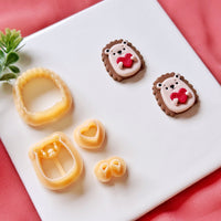 Hedgehog Heart Clay Cutter Set for Polymer Clay Earrings