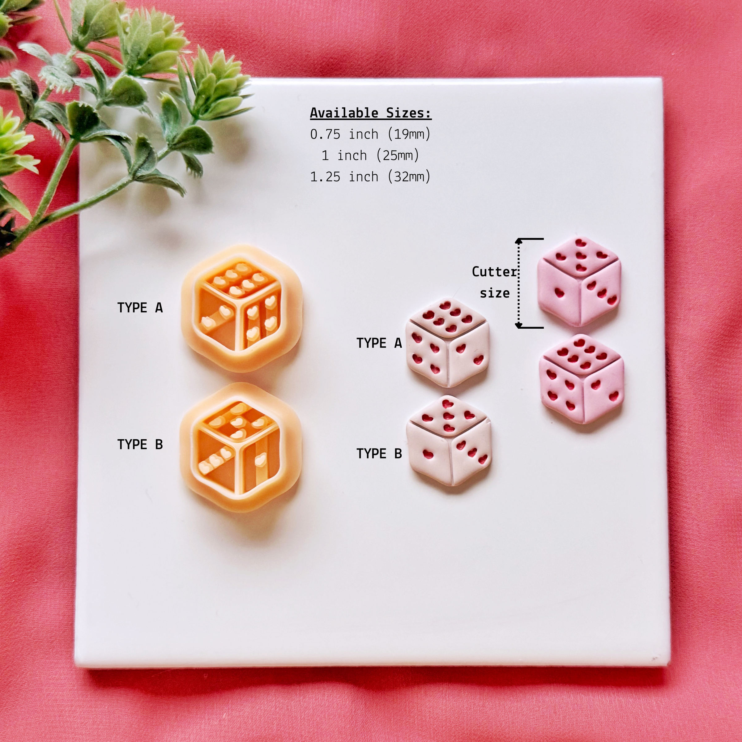 Love Dice Clay Cutter Set – Valentine Polymer Clay Cutters