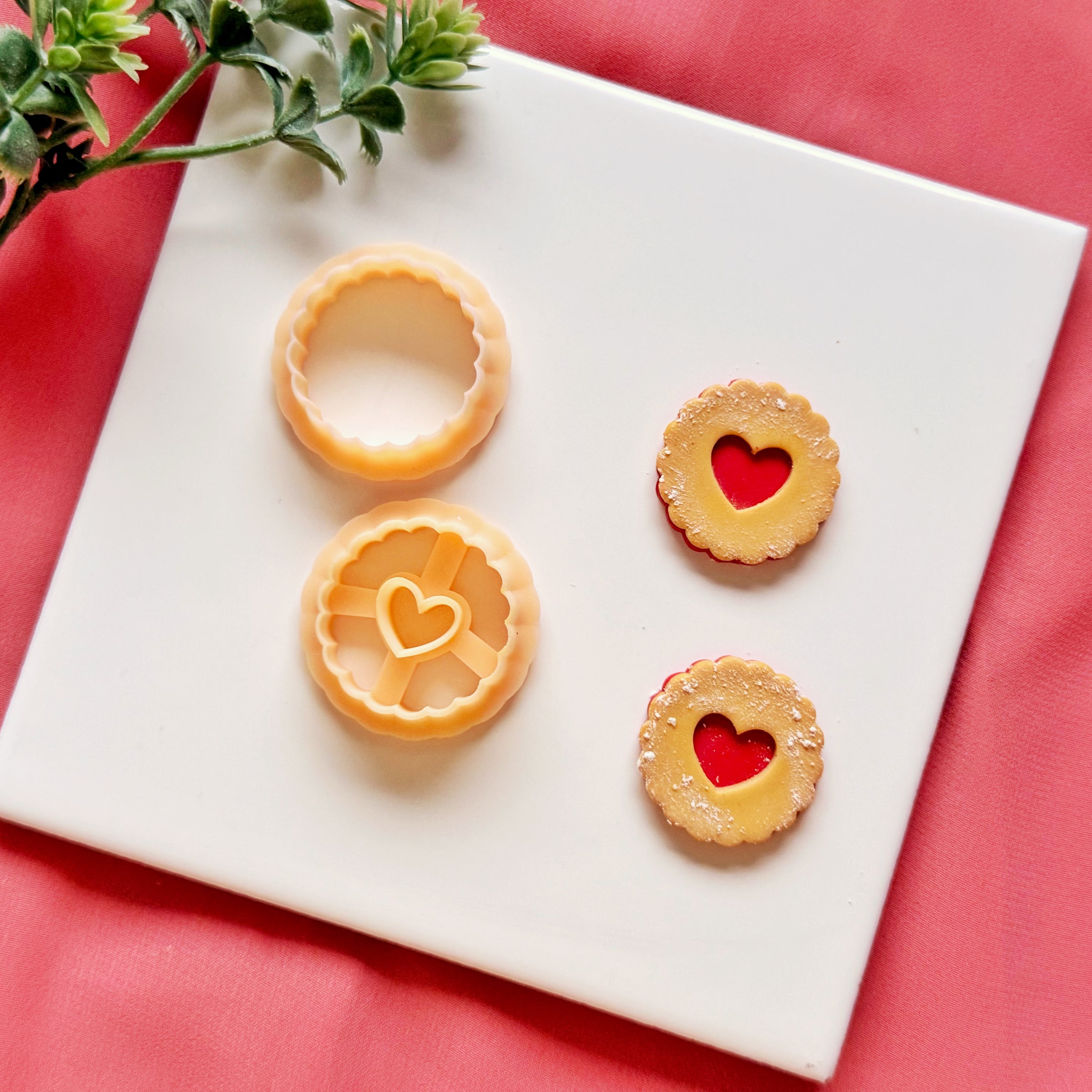 Heart Jam Cookie Clay Cutter Set – Polymer Clay Layered Cookie Cutters