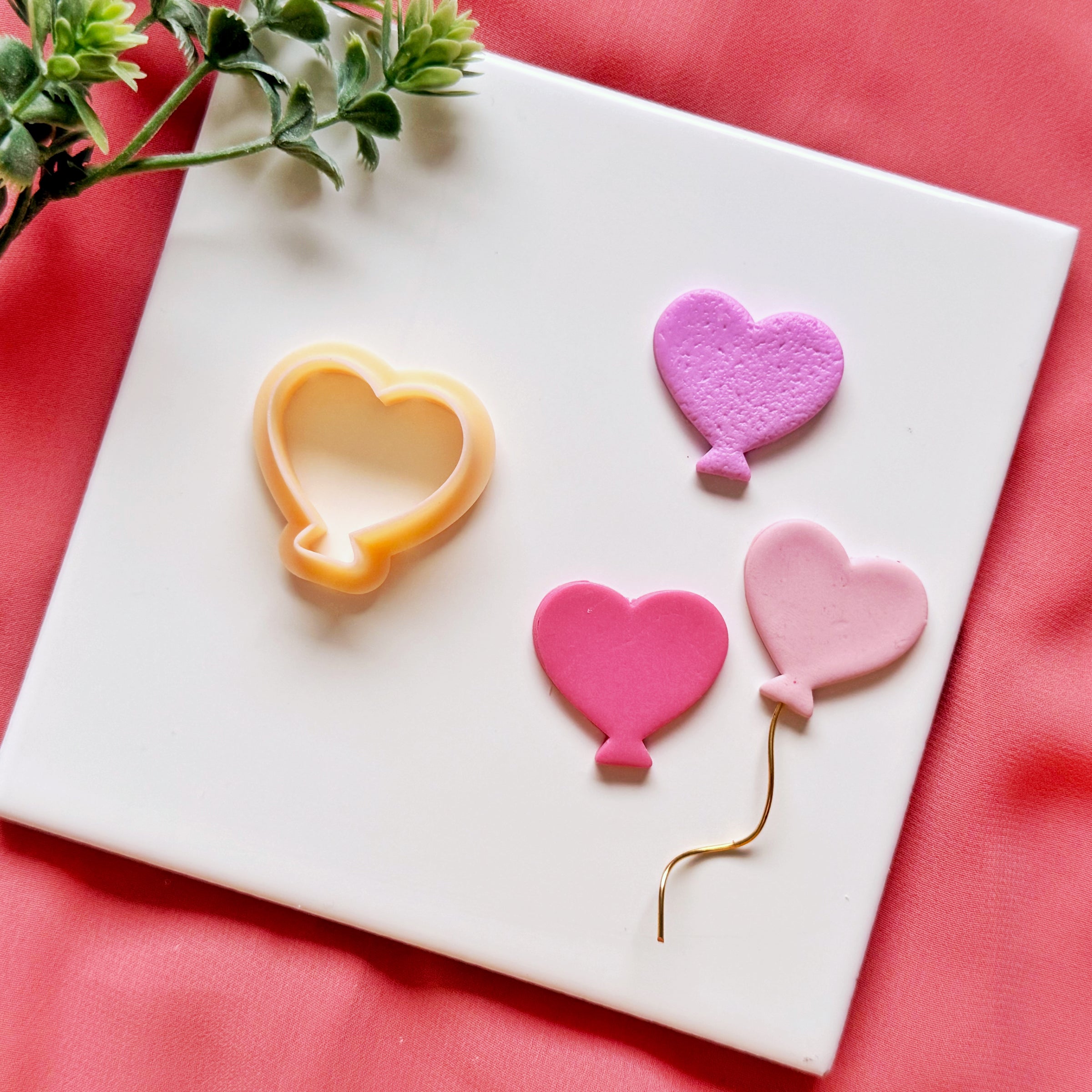 Heart Balloon Clay Cutter – Valentine Polymer Clay Earring Cutter