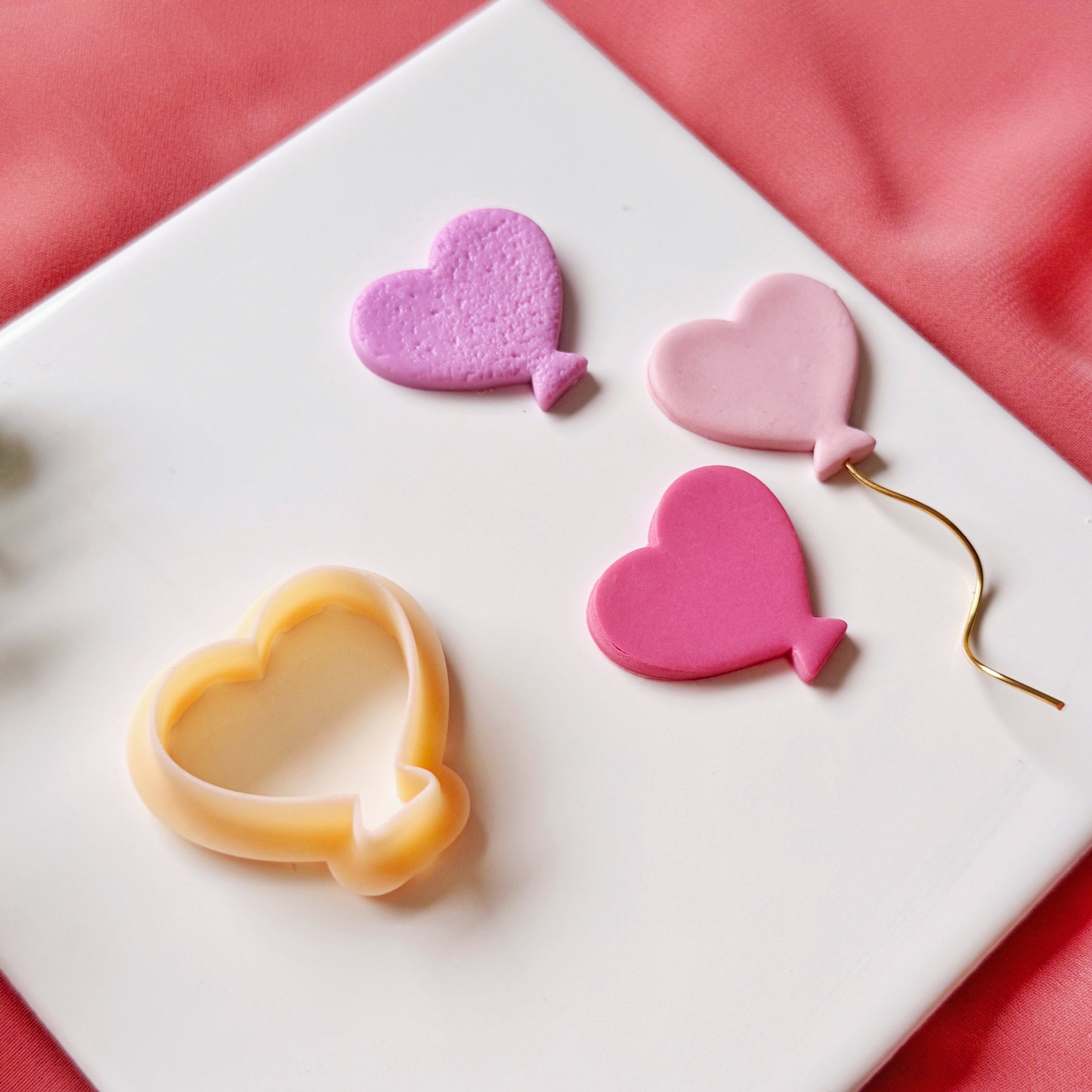 Heart Balloon Clay Cutter – Valentine Polymer Clay Earring Cutter