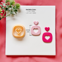 Heart Dangle Clay Cutter – Valentine Polymer Clay Dangle Cutter