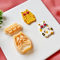 Heart Eye Kitty Valentine Clay Cutter Set for Polymer Clay