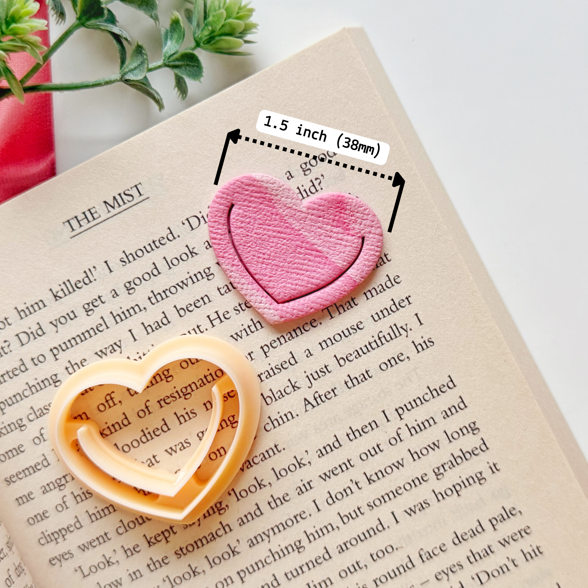 Heart Bookmark Clay Cutter – Valentine Polymer Clay Cutter