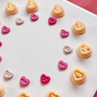 Conversation Hearts Clay Cutter Set - Valentine Polymer Clay Stud Cutter