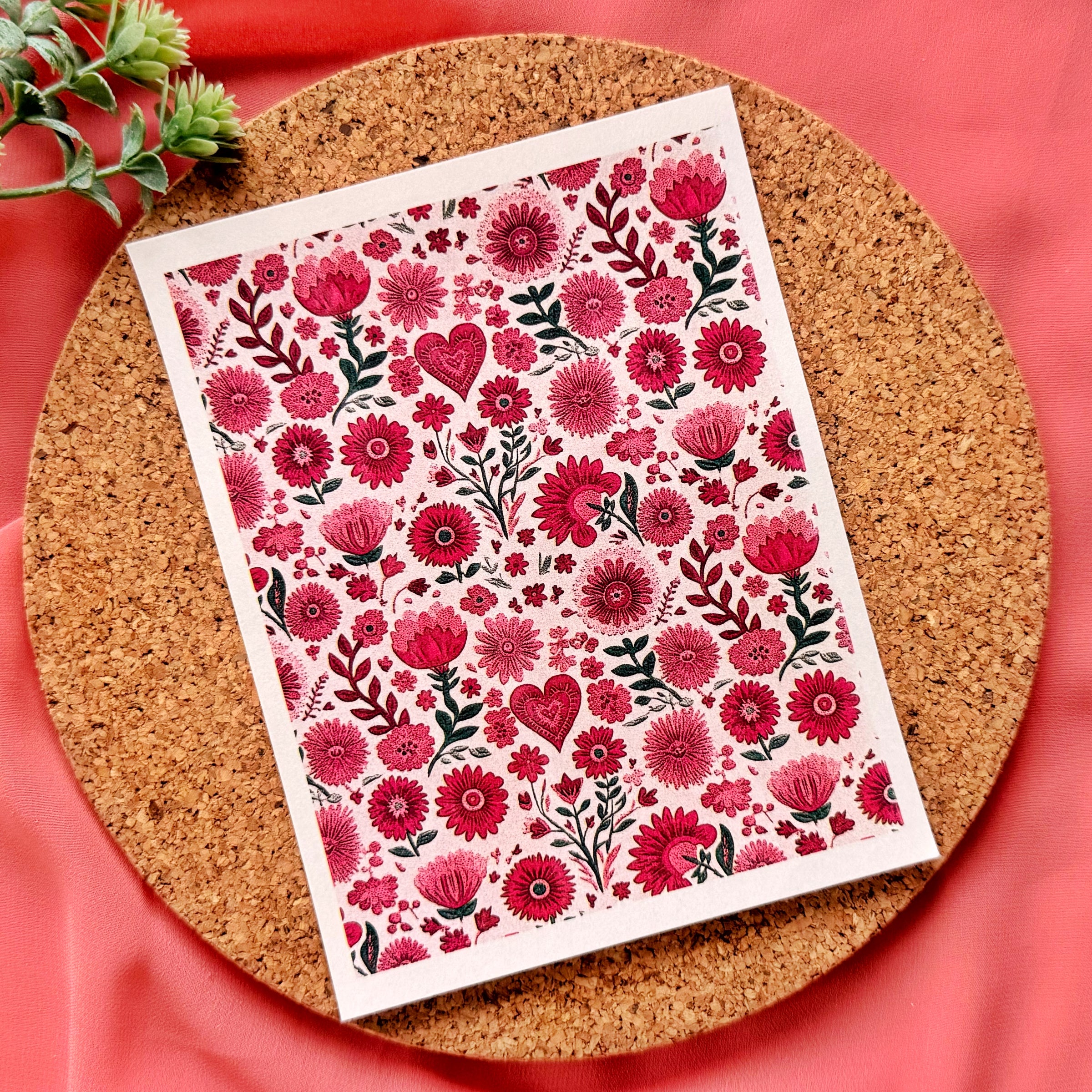 Nordic Heart Flowers Polymer Clay Transfer Sheet – Water Soluble Design
