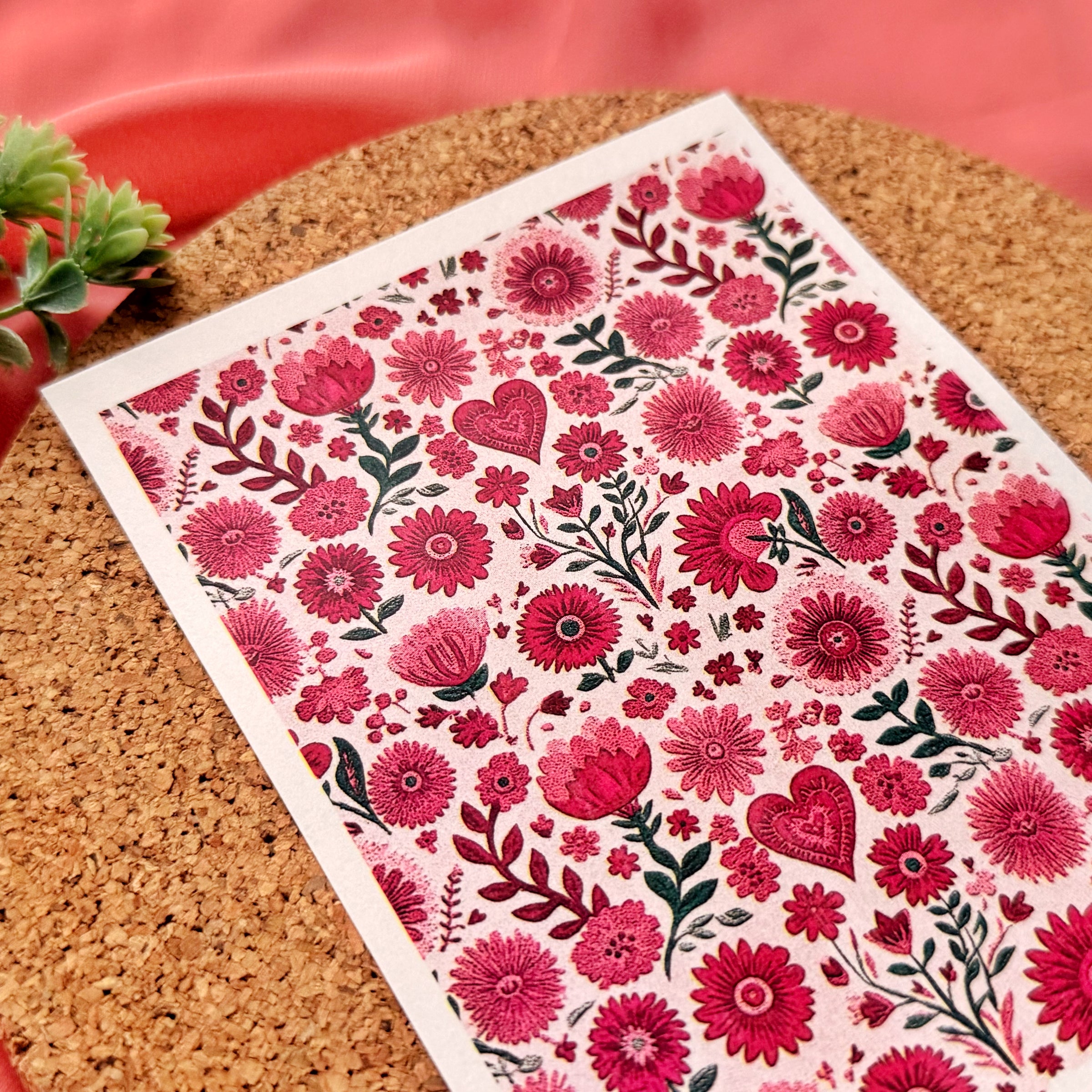 Nordic Heart Flowers Polymer Clay Transfer Sheet – Water Soluble Design